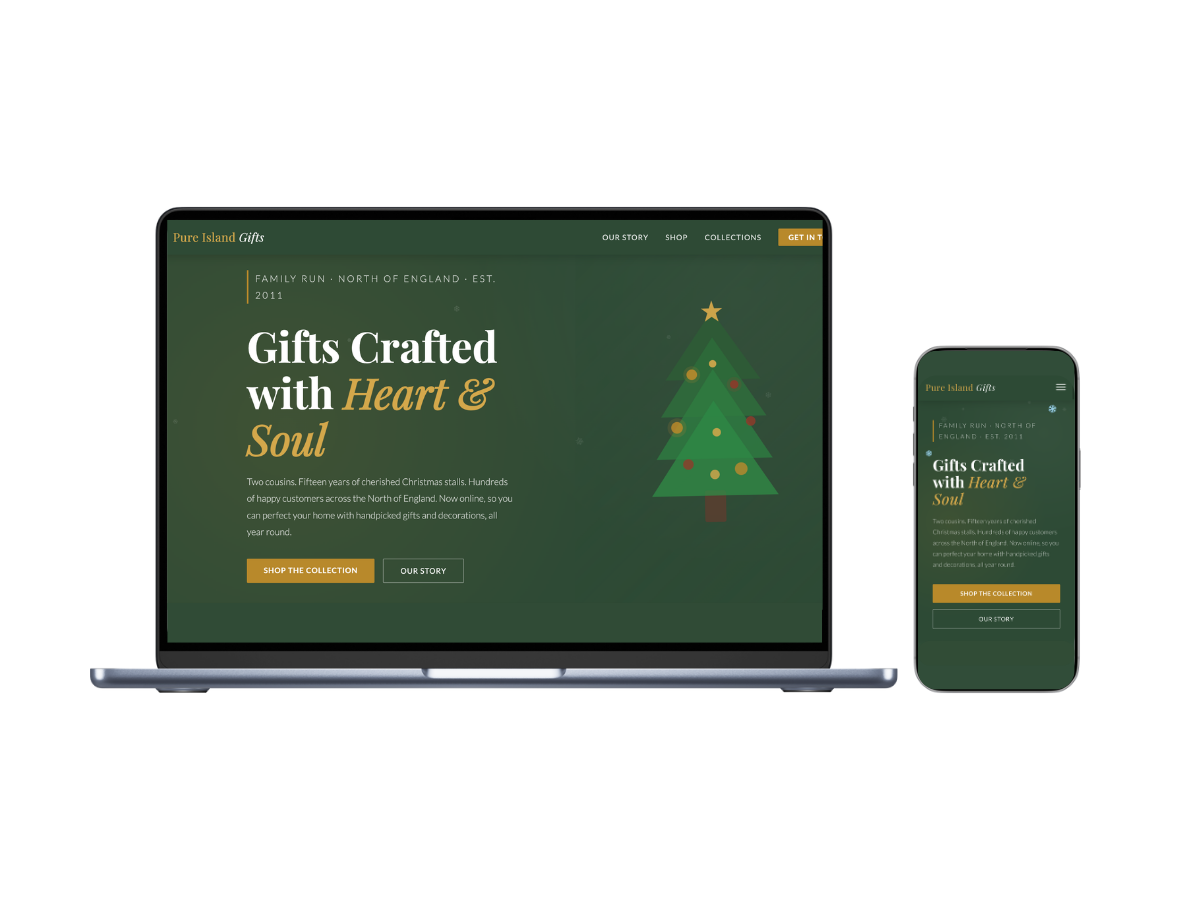 Pure Island Gifts website design by WillBuilt